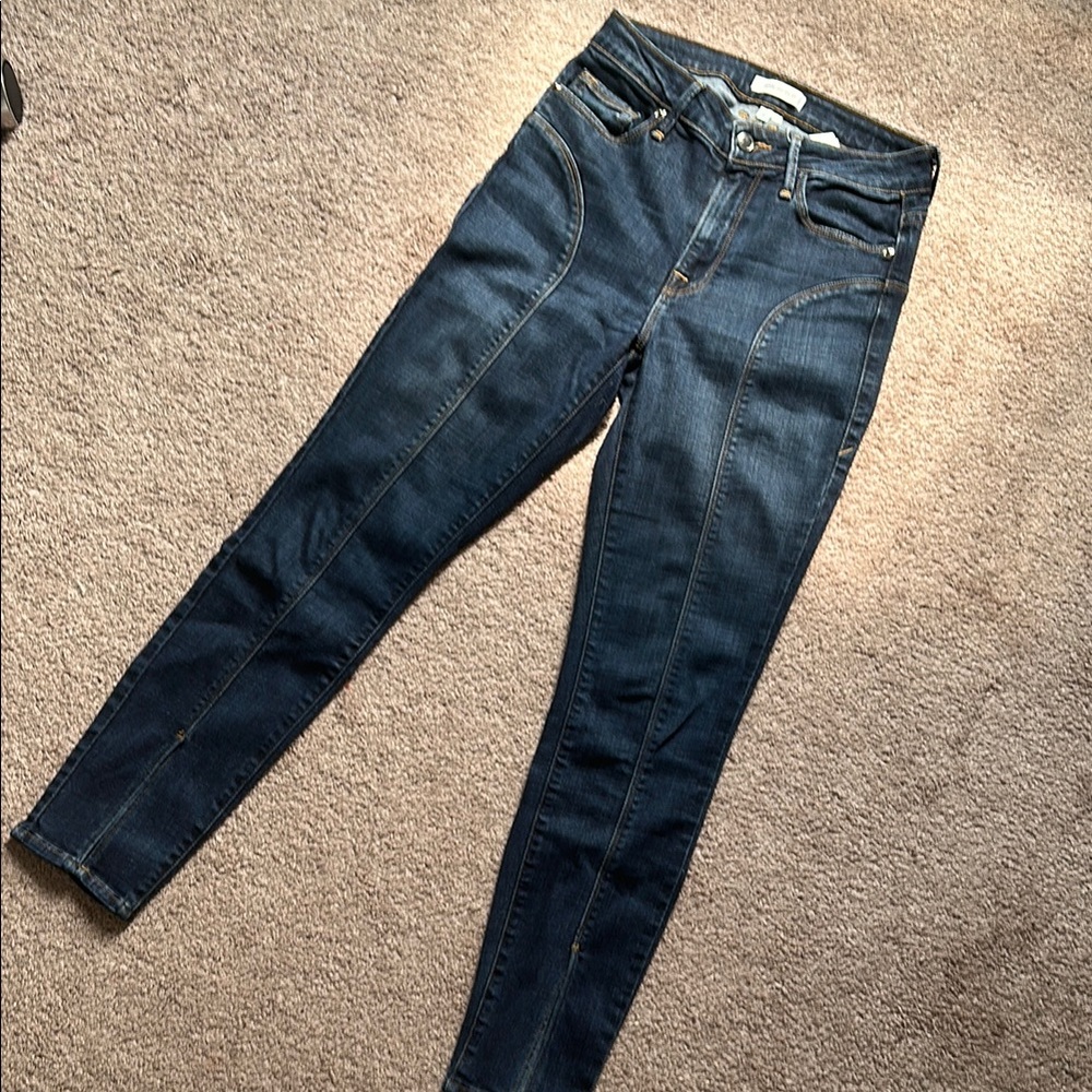 Good American Blue Straight Leg Jeans - Picture 4 of 8
